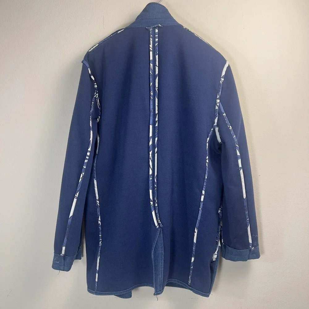 Marine Layer Blazer Mens 44 Blue Denim Casual Unstructured Jacket Notch Lapel